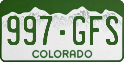 CO license plate 997GFS