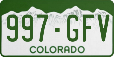 CO license plate 997GFV