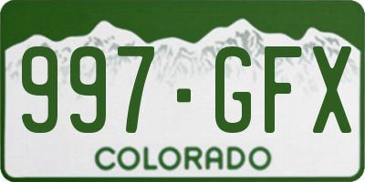 CO license plate 997GFX
