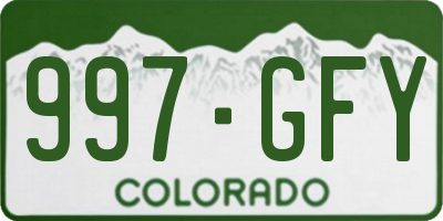 CO license plate 997GFY
