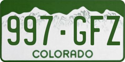 CO license plate 997GFZ