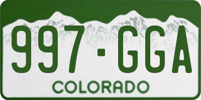CO license plate 997GGA