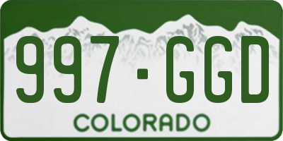 CO license plate 997GGD