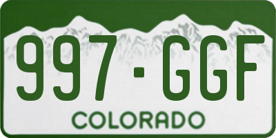 CO license plate 997GGF