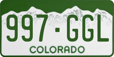CO license plate 997GGL