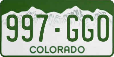 CO license plate 997GGO