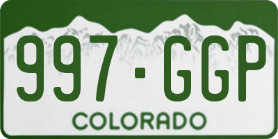CO license plate 997GGP