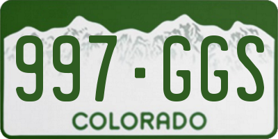 CO license plate 997GGS