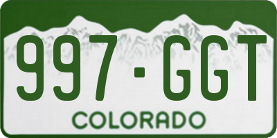 CO license plate 997GGT