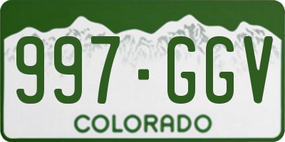 CO license plate 997GGV