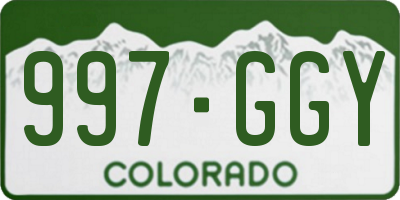 CO license plate 997GGY