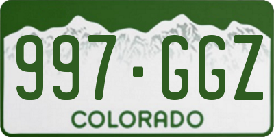 CO license plate 997GGZ