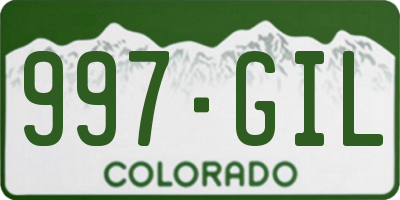 CO license plate 997GIL