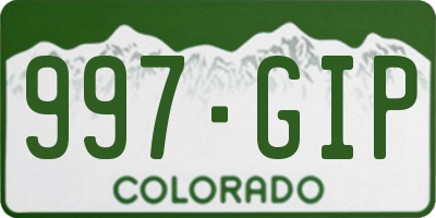 CO license plate 997GIP