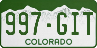 CO license plate 997GIT