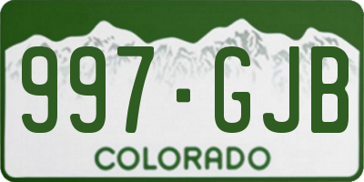 CO license plate 997GJB