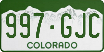 CO license plate 997GJC
