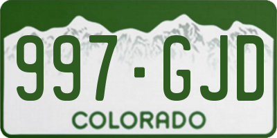 CO license plate 997GJD