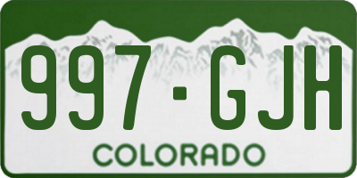 CO license plate 997GJH