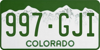 CO license plate 997GJI