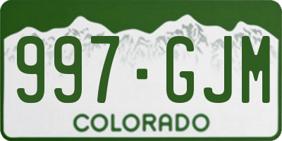 CO license plate 997GJM