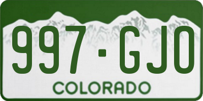 CO license plate 997GJO
