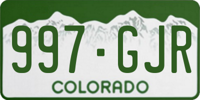 CO license plate 997GJR