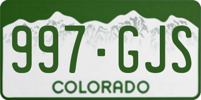 CO license plate 997GJS