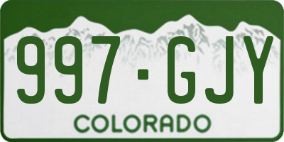 CO license plate 997GJY