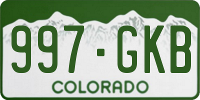 CO license plate 997GKB