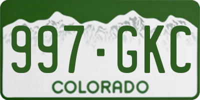 CO license plate 997GKC