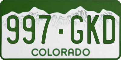 CO license plate 997GKD