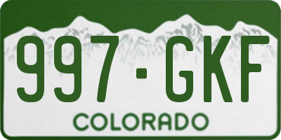 CO license plate 997GKF