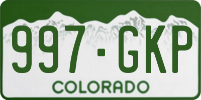 CO license plate 997GKP