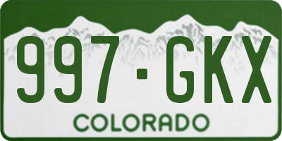 CO license plate 997GKX