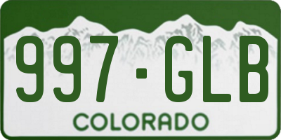 CO license plate 997GLB