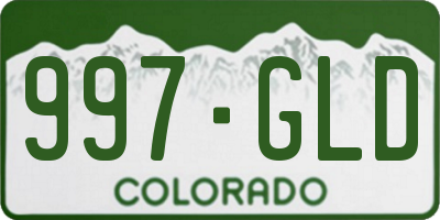 CO license plate 997GLD