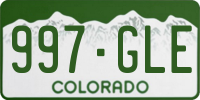 CO license plate 997GLE
