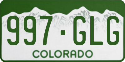 CO license plate 997GLG