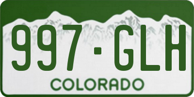 CO license plate 997GLH