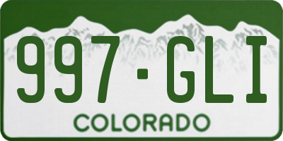 CO license plate 997GLI