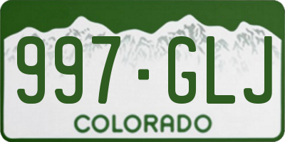 CO license plate 997GLJ