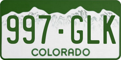 CO license plate 997GLK