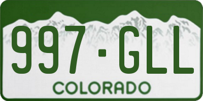 CO license plate 997GLL