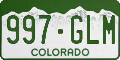CO license plate 997GLM