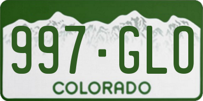 CO license plate 997GLO