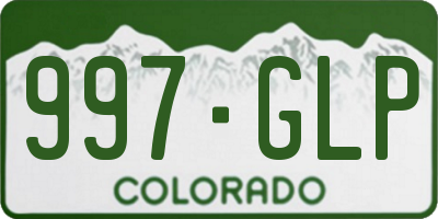 CO license plate 997GLP