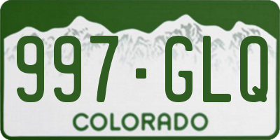 CO license plate 997GLQ