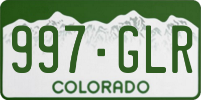 CO license plate 997GLR