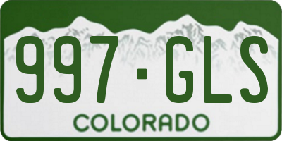 CO license plate 997GLS